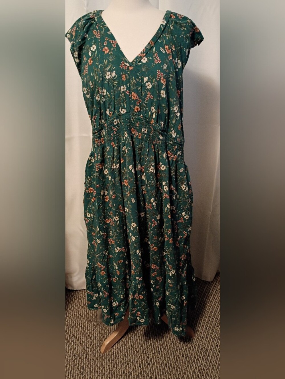 Old Navy Ditsy Floral Smocked-Waist Peasant Boho Cottagecore Country Dress XXL